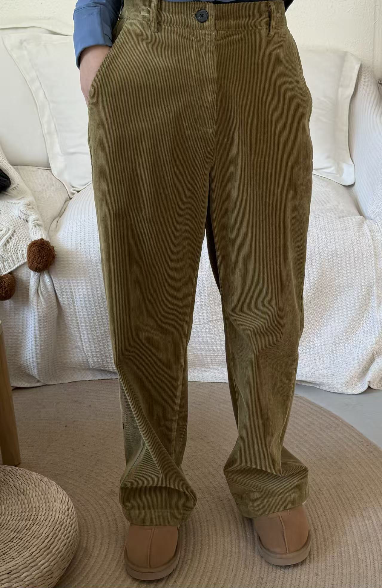 韩代. 芥末 拿铁 裤 L25120547