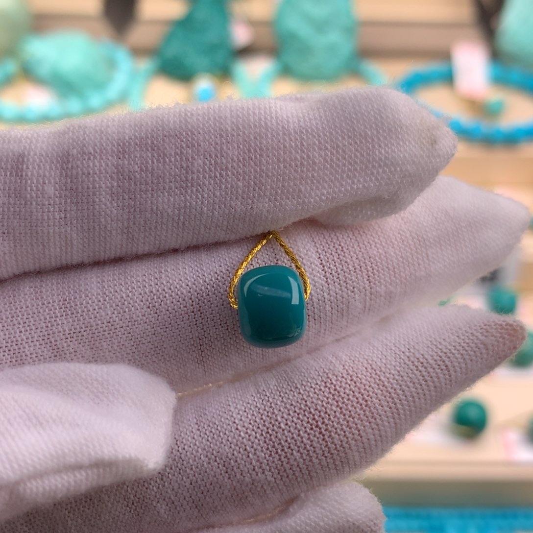 绿松石珠宝奇石未镶嵌8.8×7.2