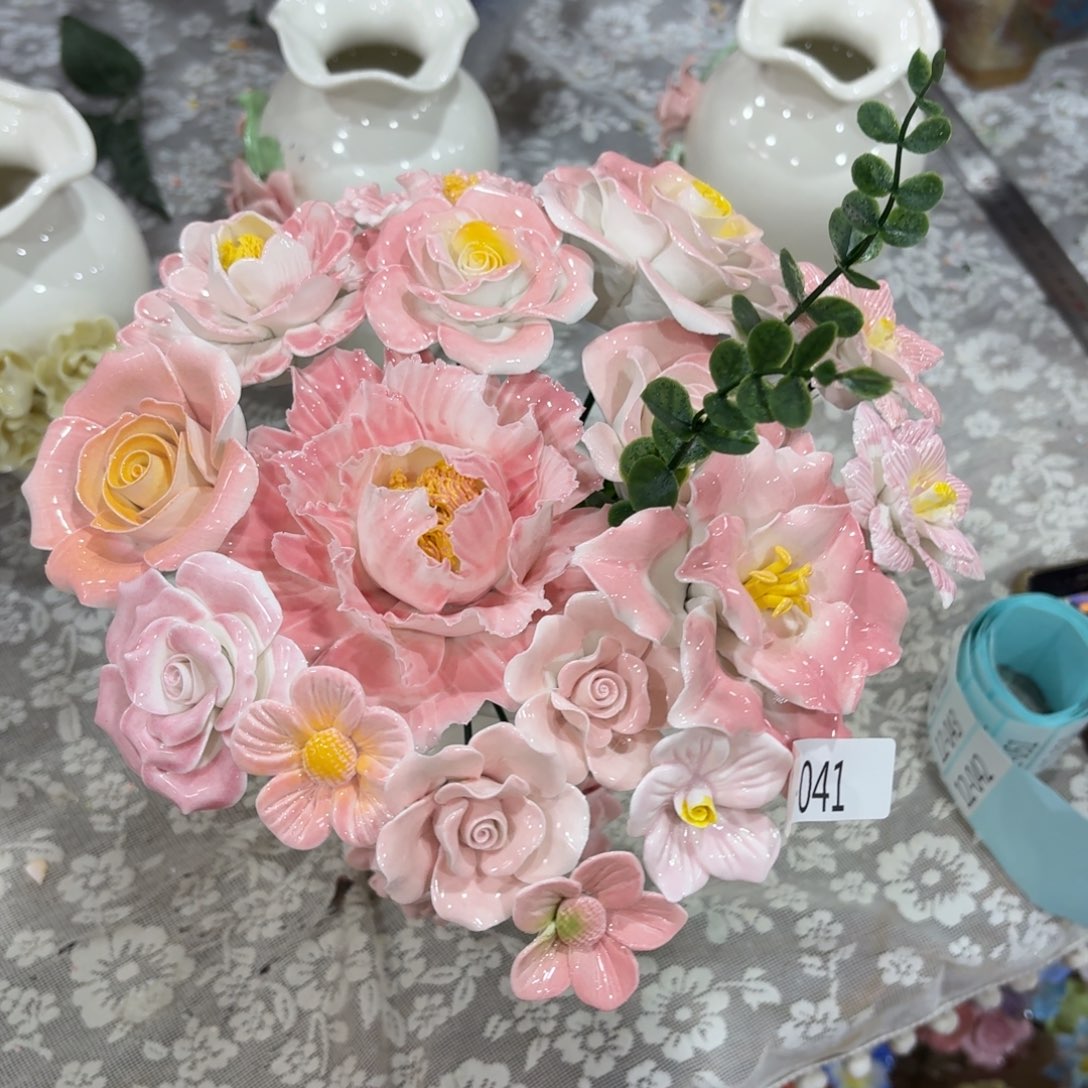 1241 陶瓷花拍满20元发货退款的拉黑