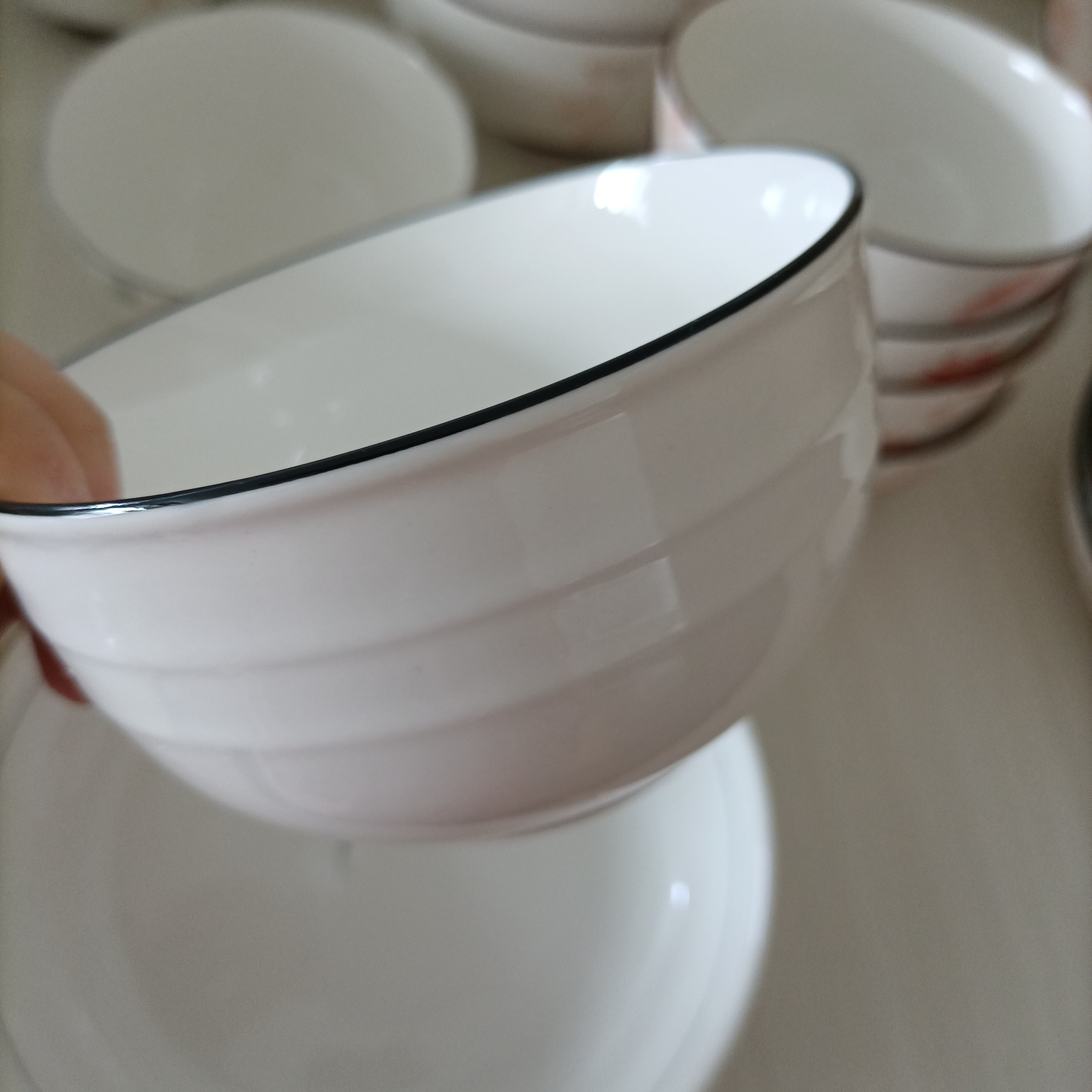 浮雕描边小碗 八只装 4.5英寸  特价尾单