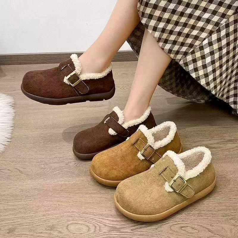 休闲潮流风纯色雪地靴乐福鞋棉鞋休闲风冬季博肯