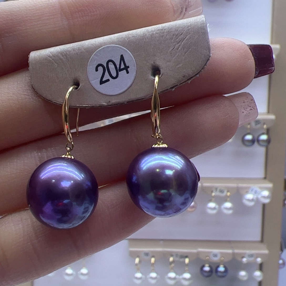 淡水珍珠耳饰18K金镶嵌