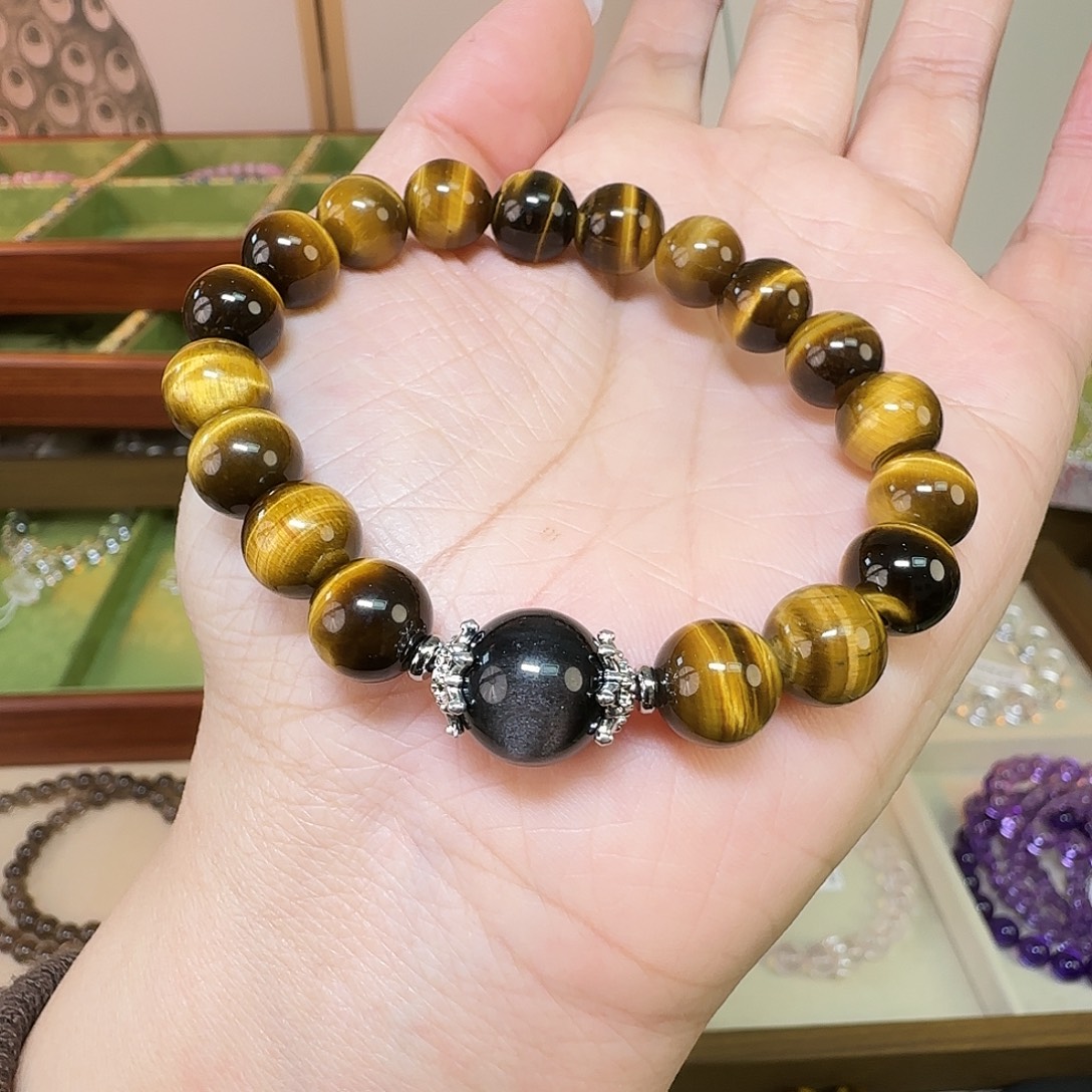 小***怡手链未镶嵌水晶天然卡10虎眼石