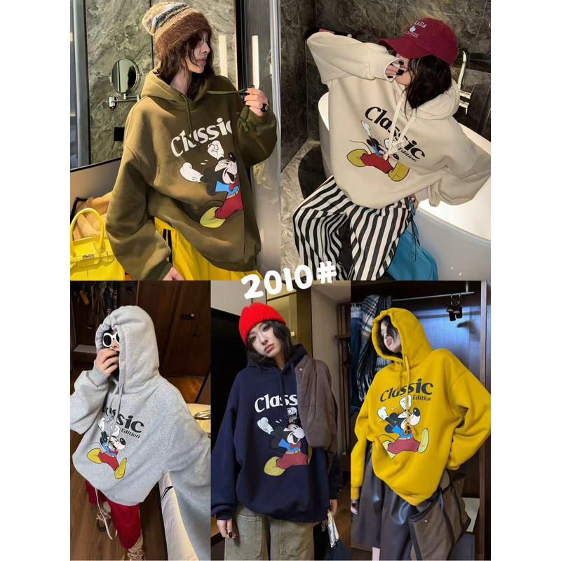 088【冬季新款】前印奔跑米米卡通加绒连帽卫衣（2010）