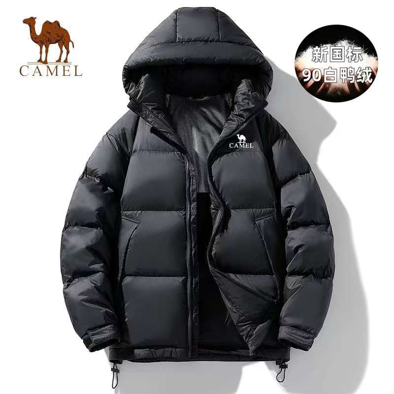 骆驼街户外冬季羽绒服男女同款加厚连帽防风休闲保暖外套面包服