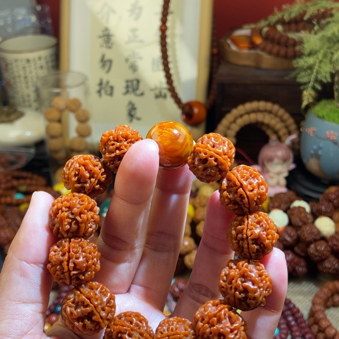 金刚菩提手串206半玉化琉璃