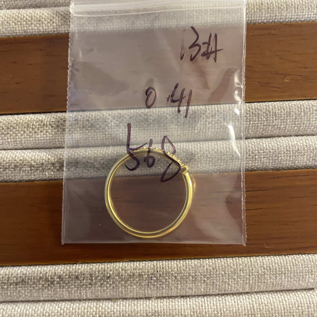 克重0.41 13号 T字6D戒指 足金999