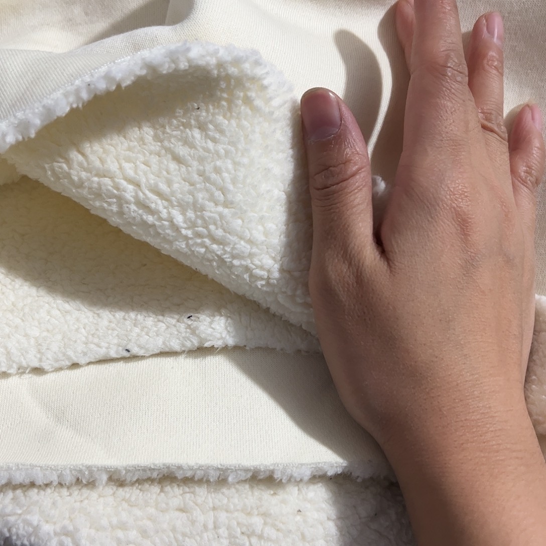 改***店米白色羊驼绒1.2米长带螺纹