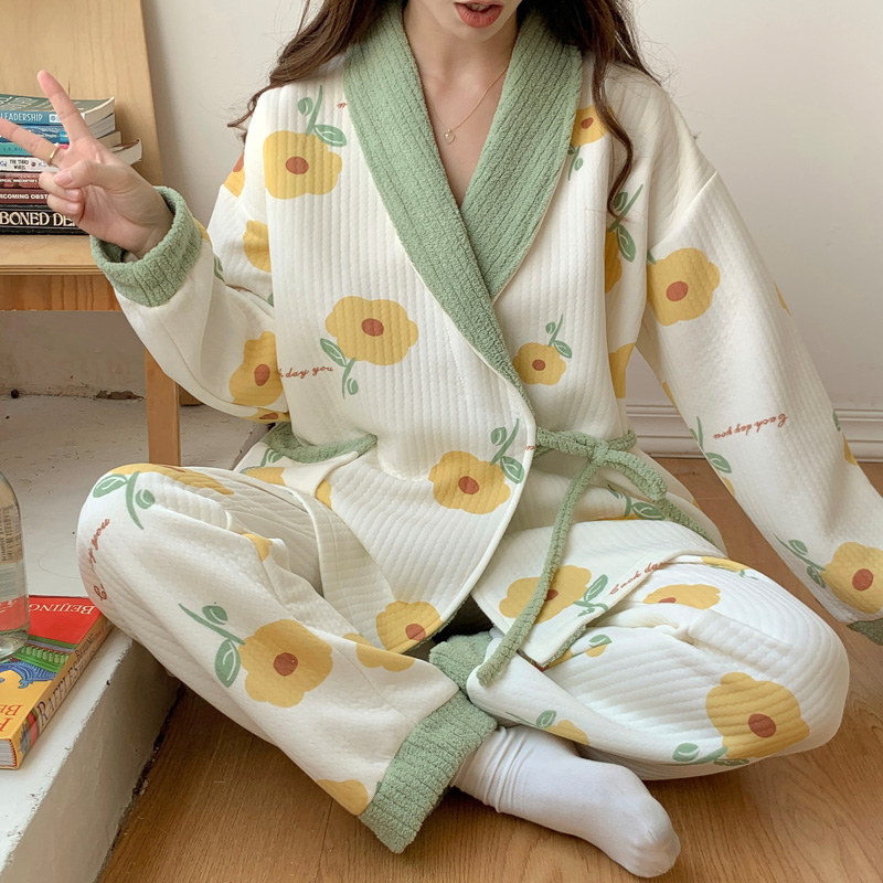 【清仓】和服月子服冬季产后空气棉喂奶加肥大码孕妇睡衣200斤