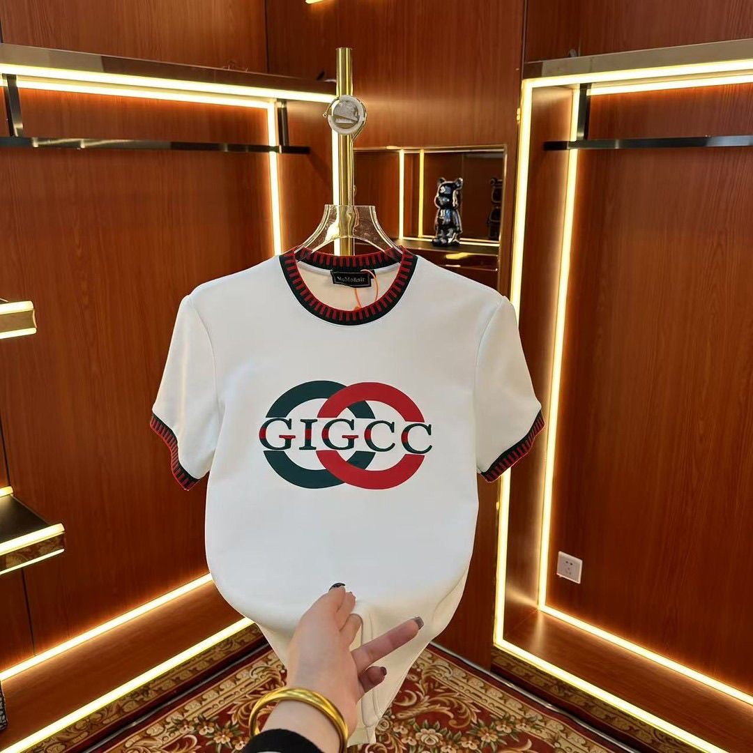 Mo-字母春夏常规T恤时尚潮流修身轻奢通用夏季短袖9210-2