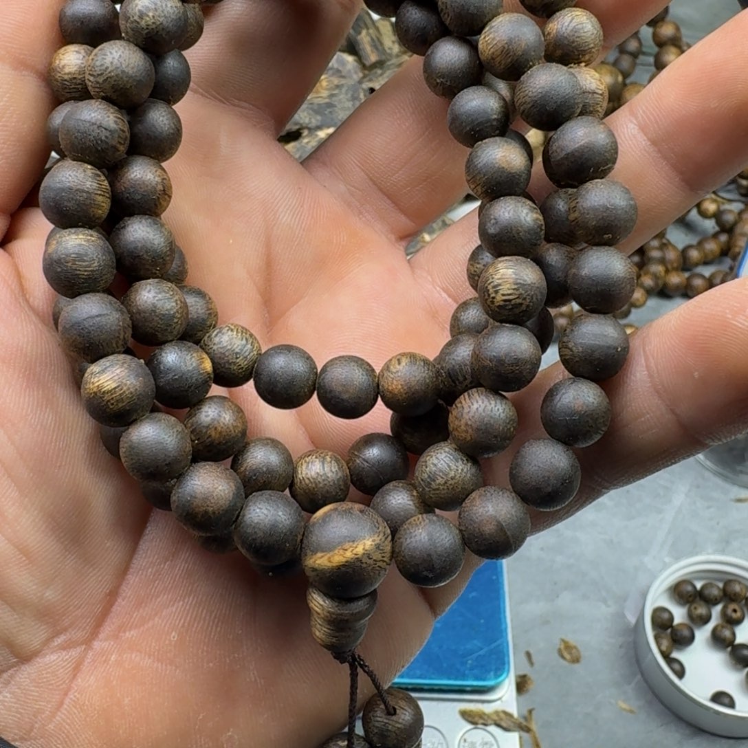 沉香沉香枕扬*白棋0.8规格41克➕沉水多圈108颗珠子