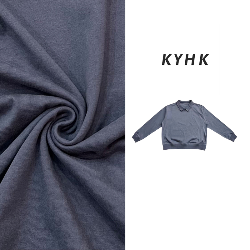 KYHK复古棉质纯色休闲衬衫领套头卫衣240958