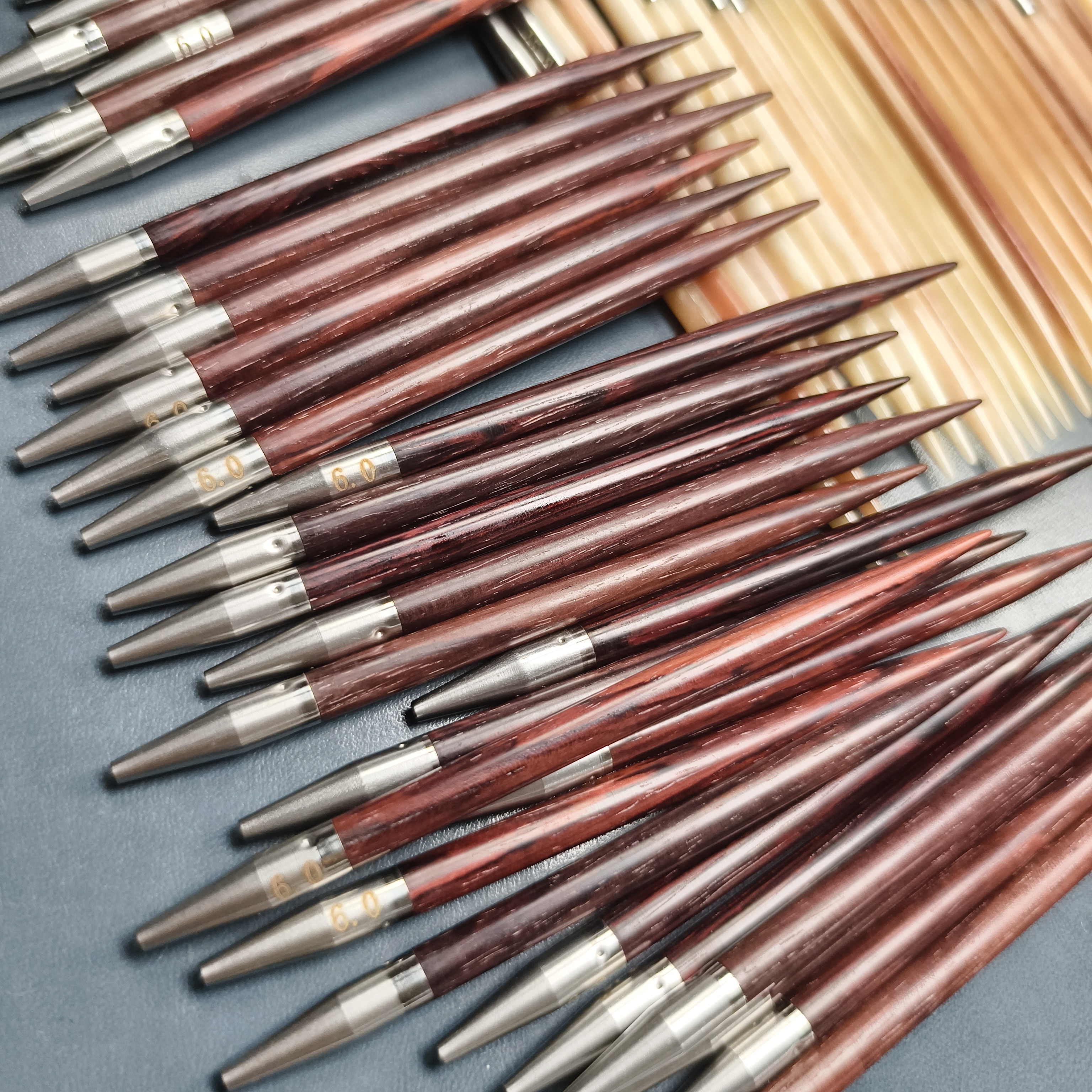 纯手工打磨紫油梨可拆毛衣针实用编织工具