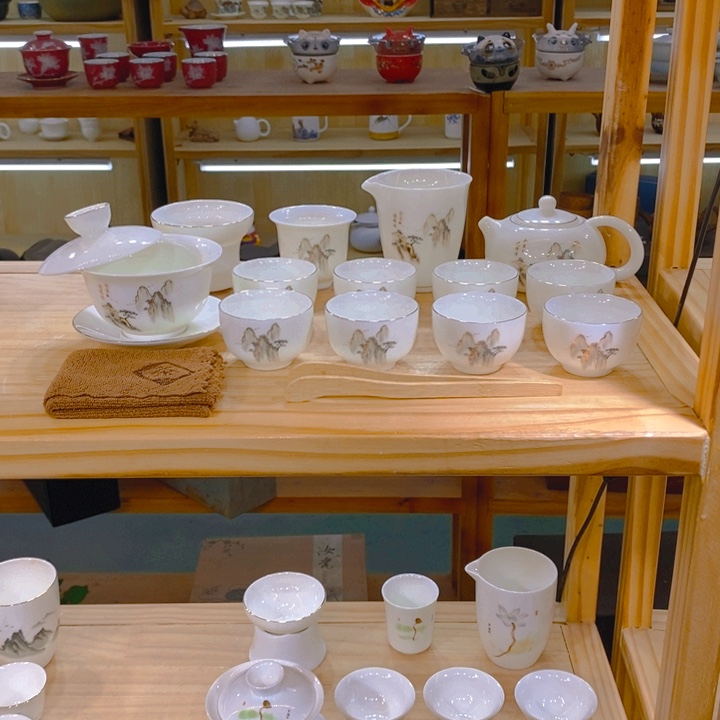 【不止】羊脂玉瓷茶具套装