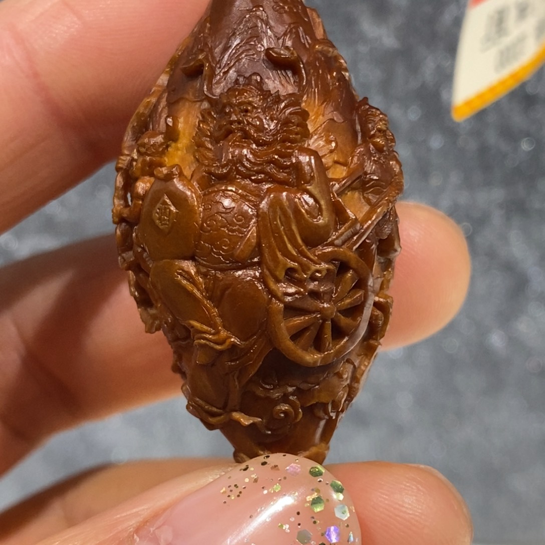 橄榄核吊坠钟馗夜巡