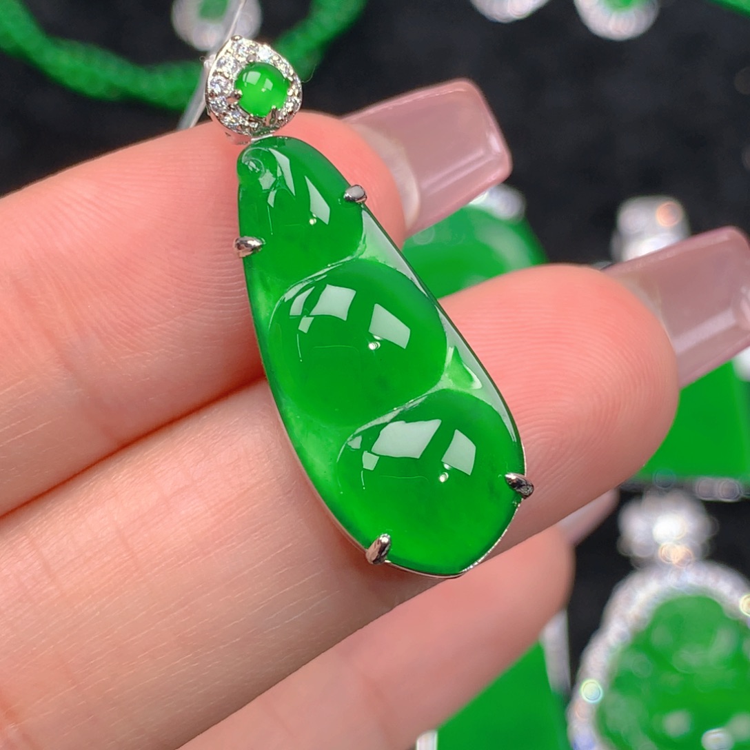 翡翠吊坠(不含链)银S925镶嵌