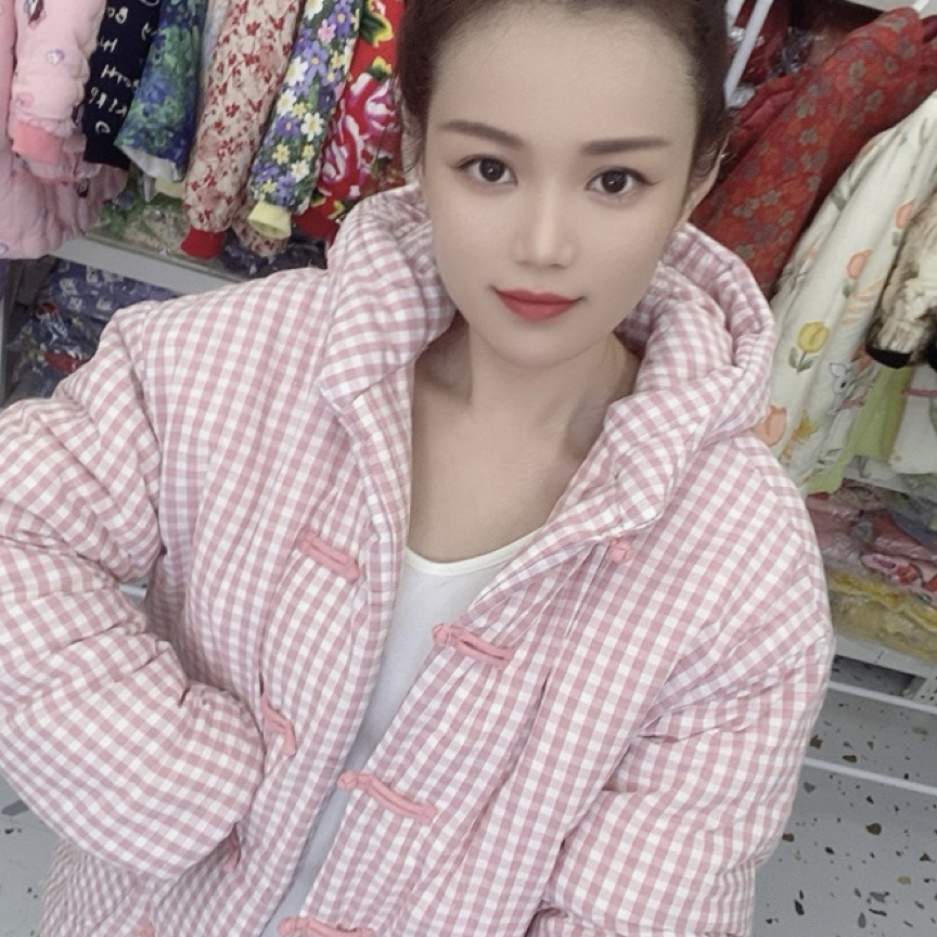 女士连帽新疆长绒棉花棉袄撞色系设计厚款冬季保暖