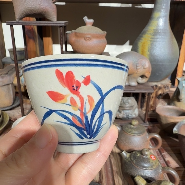 纯手绘青花盏福利