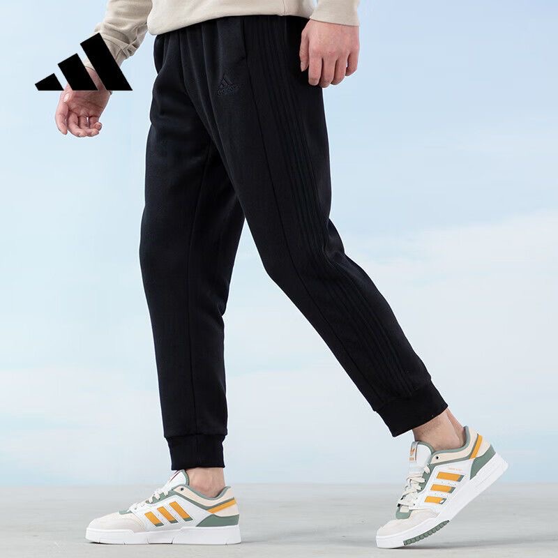 adidas/阿迪达斯男裤新款运动加绒加厚秋冬长裤针织束脚加绒5