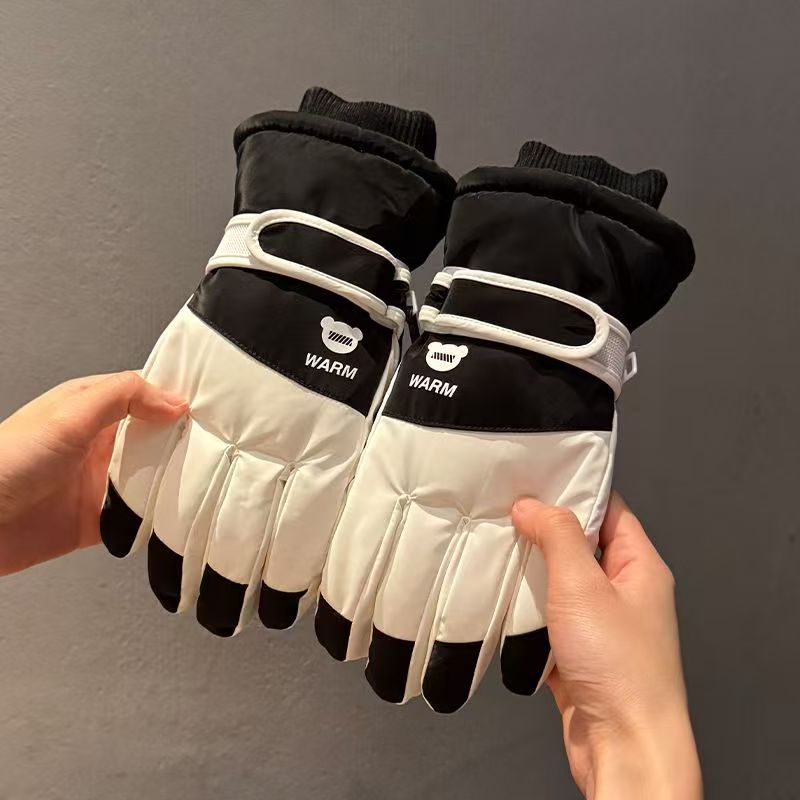 滑雪手套冬季女男加绒加厚棉保暖骑行电动车防寒防水户外冬天触屏