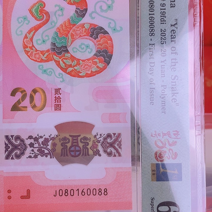 塑料2025蛇钞PMG68分080160088