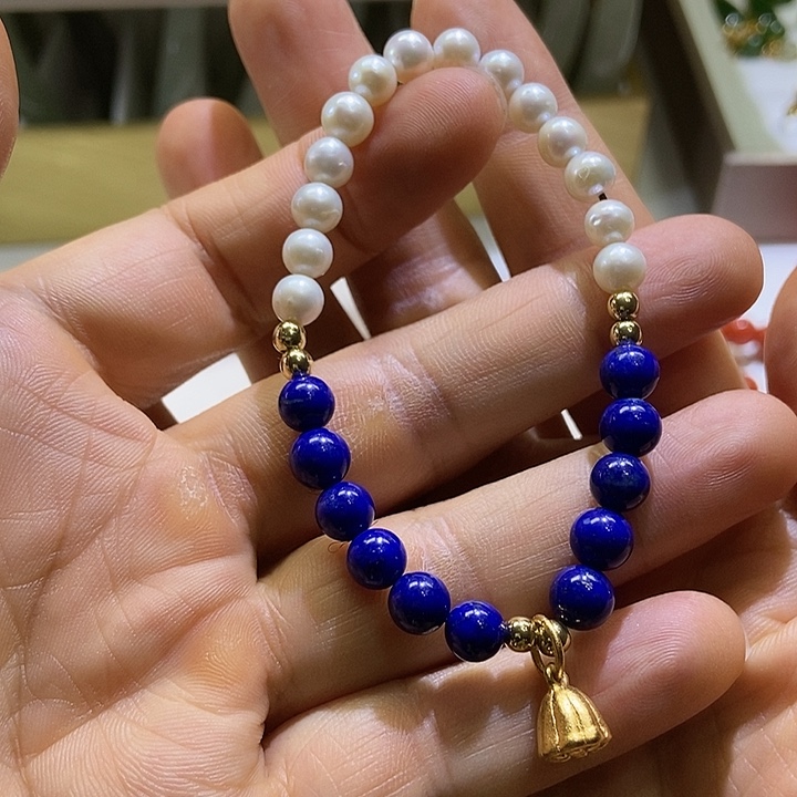 青金石合金手链青金石配珍珠