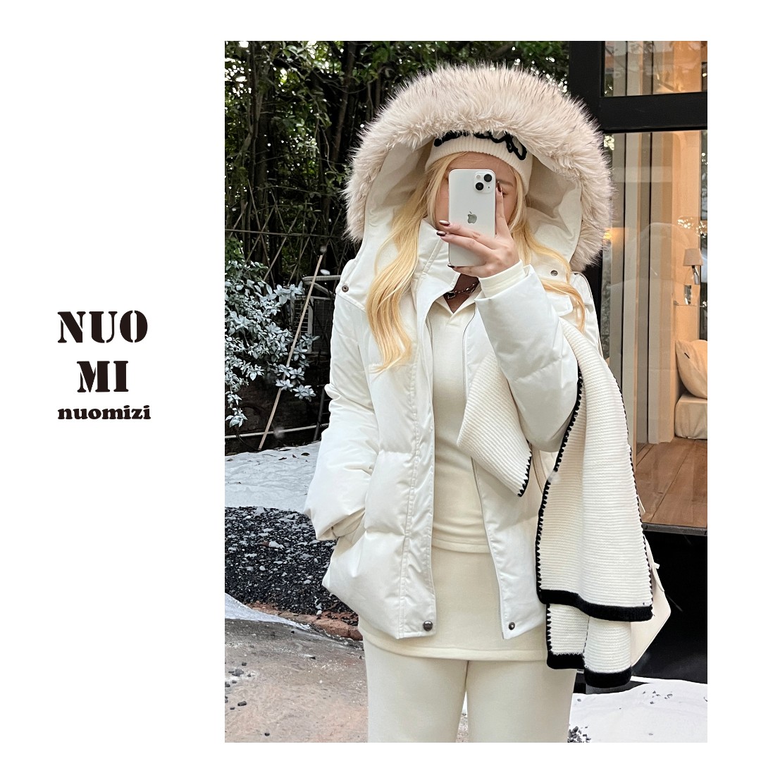 ZOZ糯米子[冬日守望]新款收腰版羽绒服女冬季修身休闲毛毛领外套