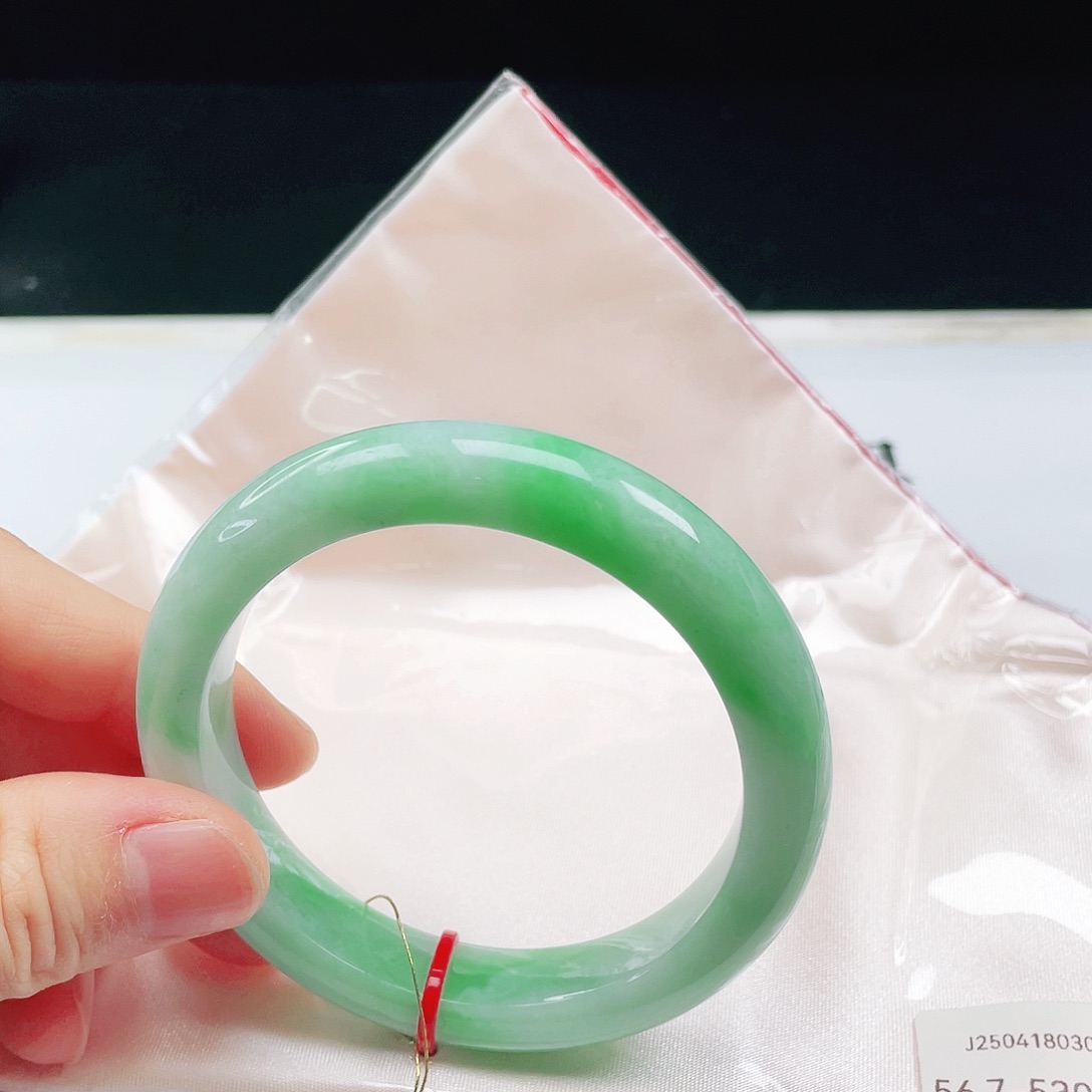 翡翠未镶嵌手镯56➕圈口