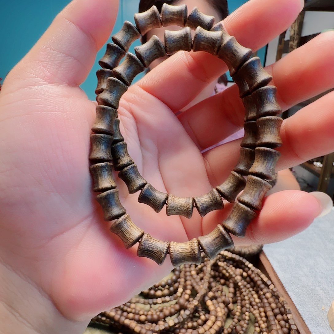 手串沉香卡0.8单圈竹节珠6克多样性发一