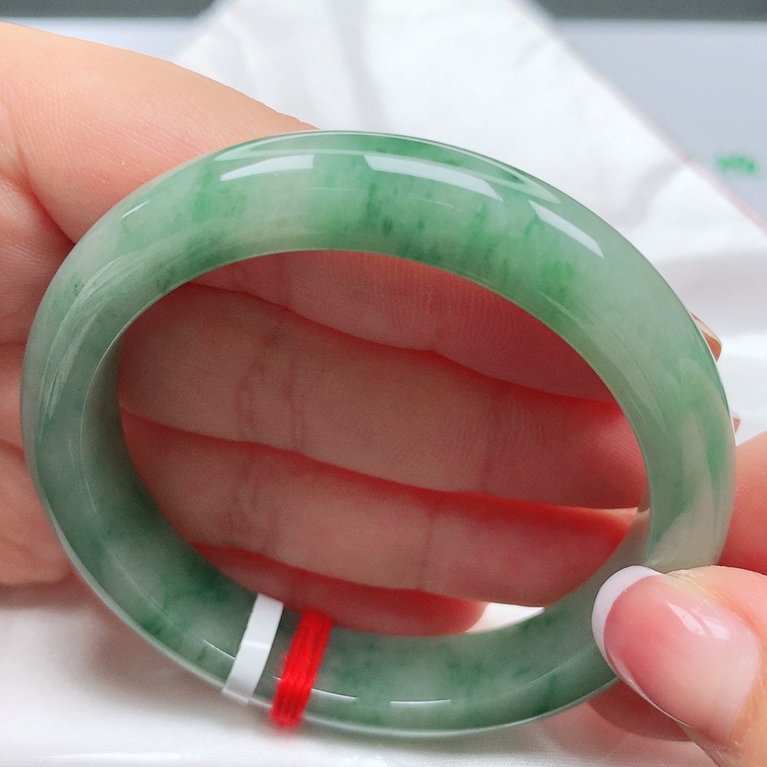 翡翠未镶嵌手镯飘花17