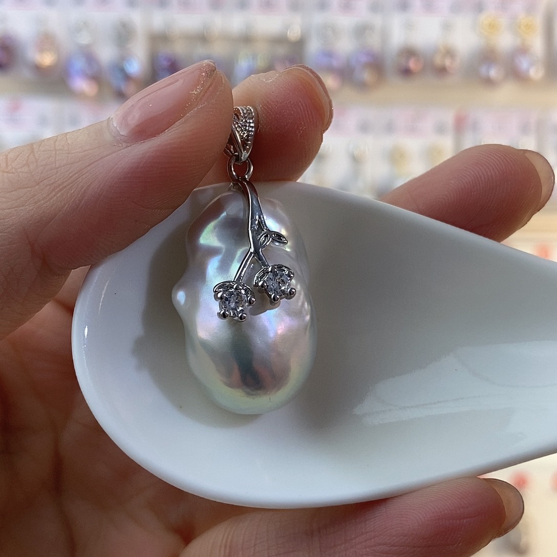 淡水珍珠颈饰银S925镶嵌