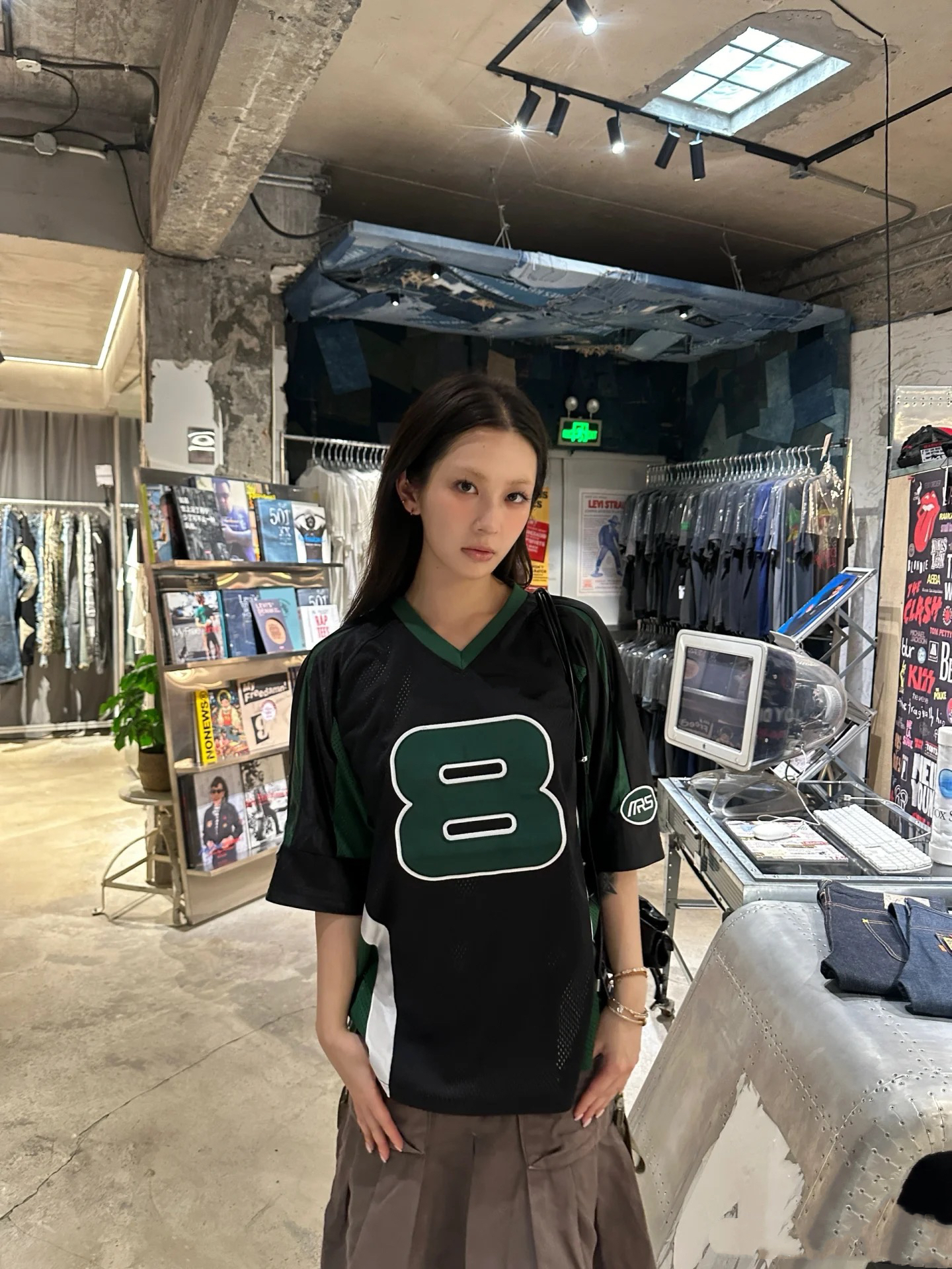 虞书欣同款联名款网眼设计logo短袖美式潮流足球衣 男女TT同款