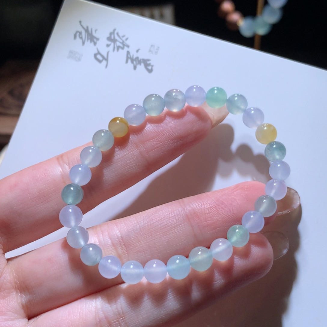 翡翠手链未镶嵌梦幻马卡龙