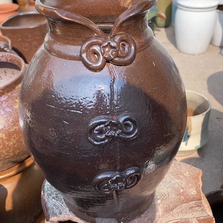 紫砂花盆高30口13手工瑕疵