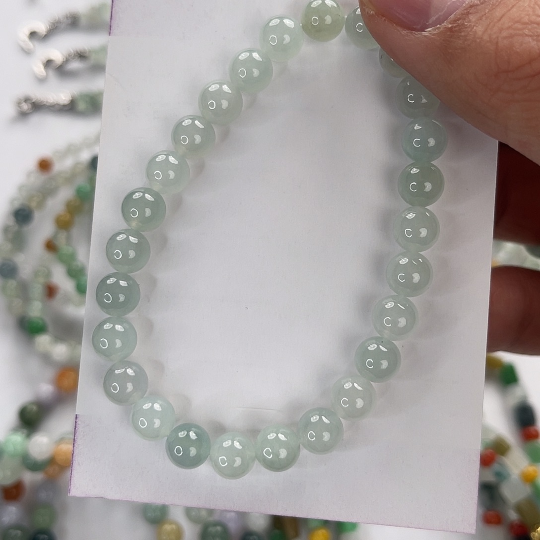 翡翠未镶嵌手链翡翠珠串