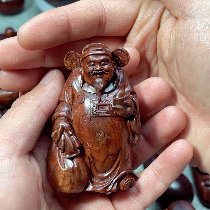 黄花梨/降香黄檀把件&**葱财神