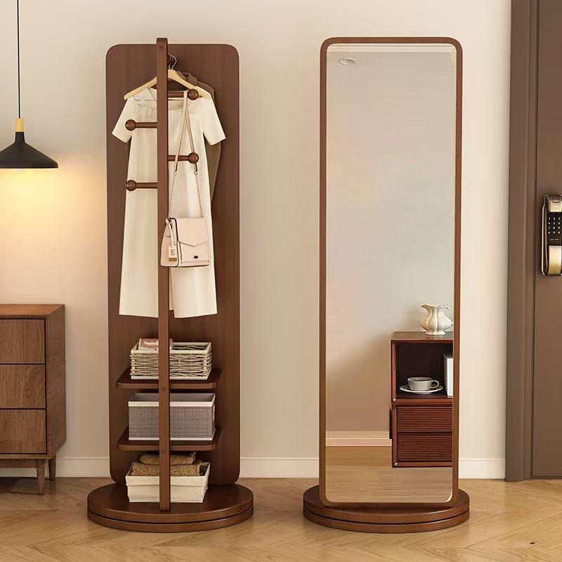 BJ-010全身镜落地镜家用衣帽架一体穿衣镜可旋转移动镜子捡漏