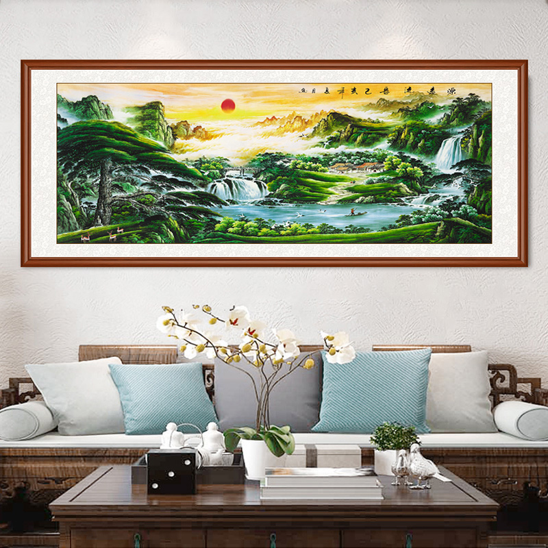 【源远流长全系列】双11 带框  高清微喷山水画 客厅办公室茶室挂国