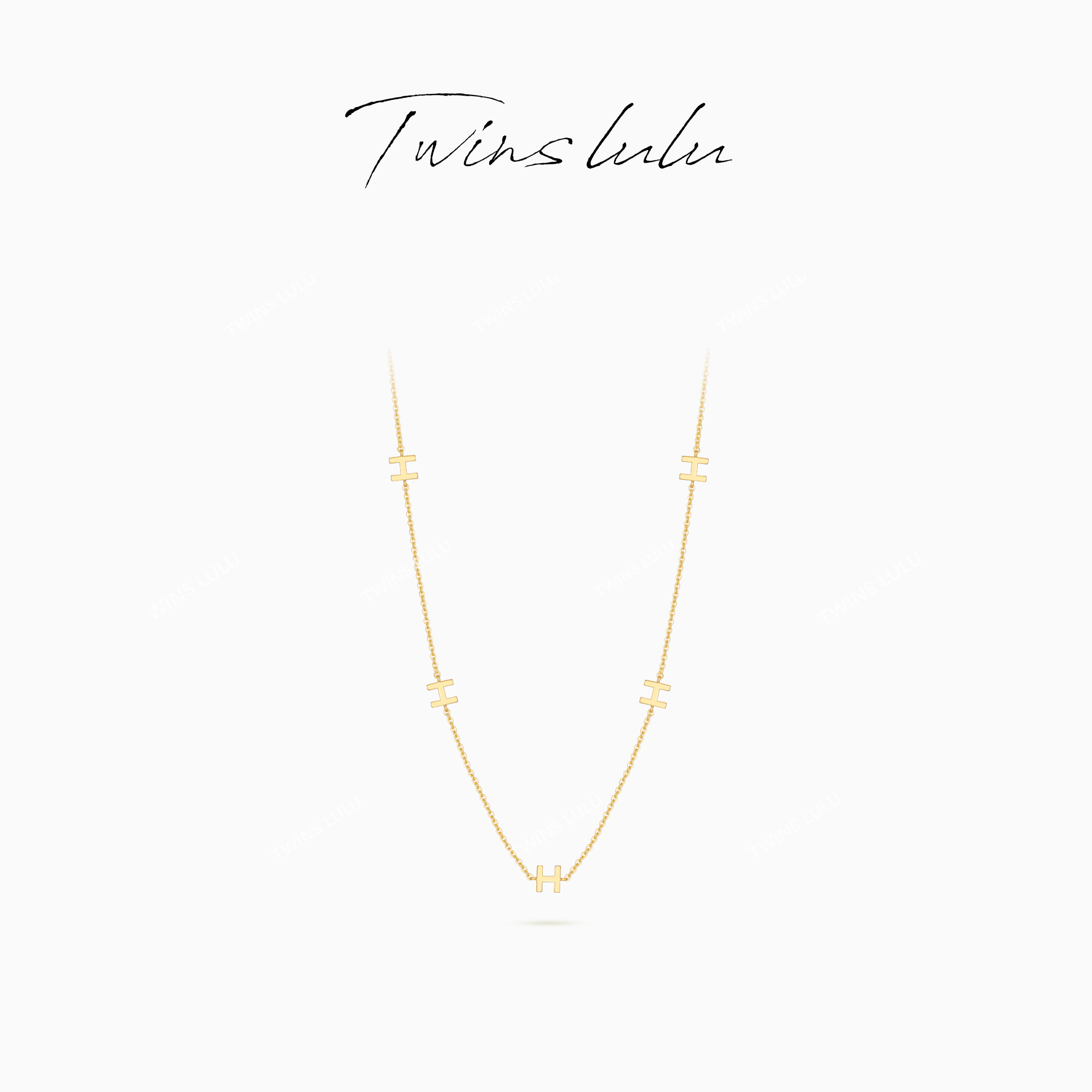 TWINS LULU 流光风时尚轻奢简约百搭设计师经典H型项链TSJ9481
