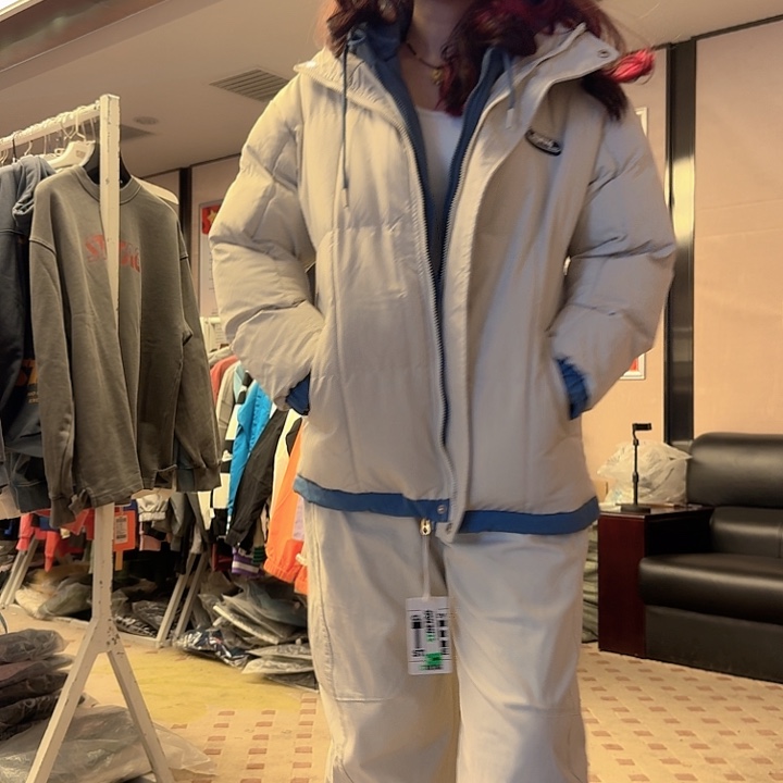 开衫款白色棉服s码 100-120