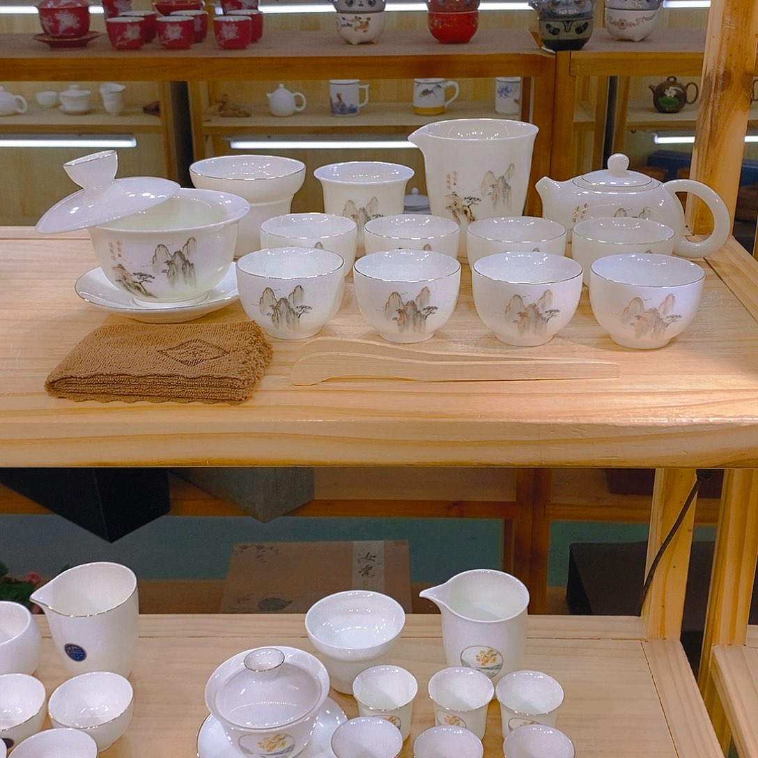 【不止】羊脂玉瓷茶具套装