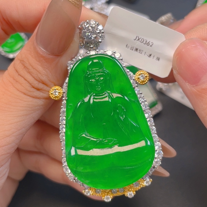 【闪购商品】翡翠银S925镶嵌颈饰翡翠