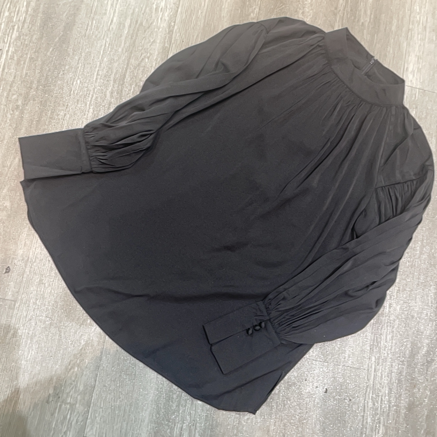 时尚立领灯笼袖长袖褶皱衬衫-果梓169