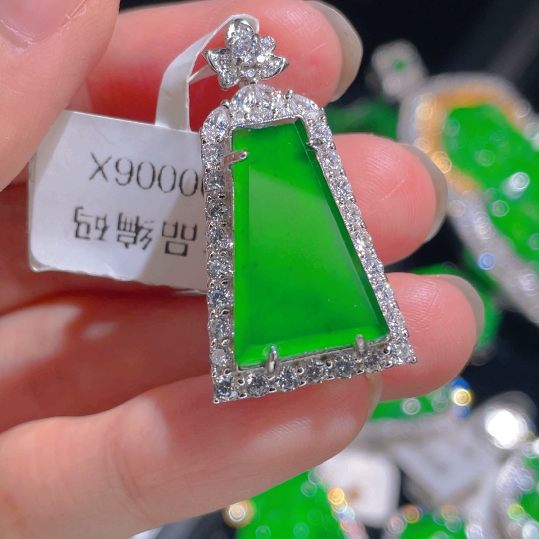 翡翠吊坠(不含链)银S925镶嵌