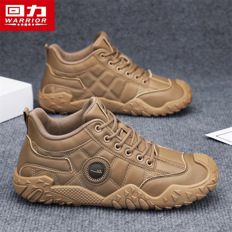 回力男鞋2025冬季新款一脚蹬休闲鞋皮面防水防滑开车工作上班鞋子