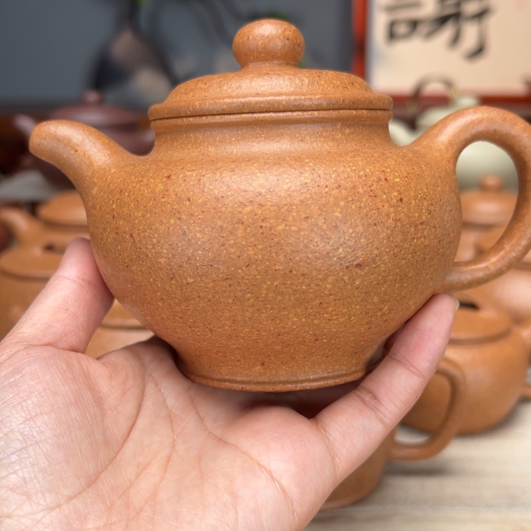 紫砂茶壶梨皮黄的360