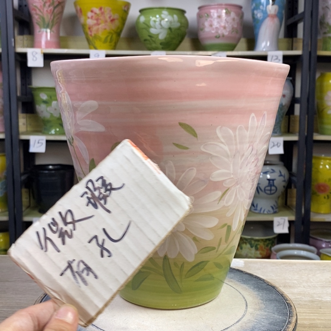 景德镇手工手绘陶瓷花盆