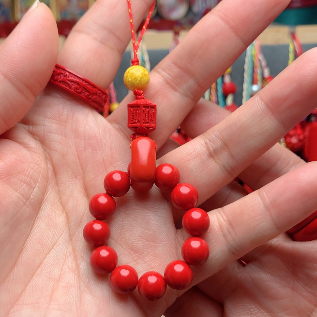 天然辰砂工艺品朱砂手机坠