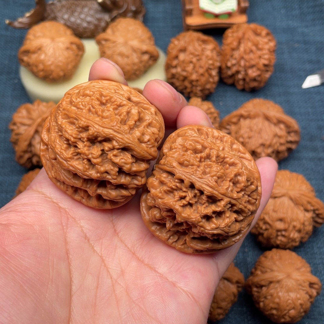 把件文玩核桃45精品球粗筋56克