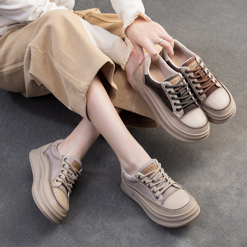 【恩祈高端定制（四季款-高4.5厘米）】2025春季新款小白鞋休闲风女鞋